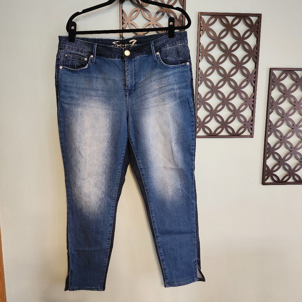 Seven 7 Womens Skinny Stretch Distressed Jean Size 16W